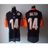 nike nfl jerseys cincinnati bengals #14 dalton black[Elite 50th Patch]