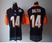 nike nfl jerseys cincinnati bengals #14 dalton black[Elite 50th Patch]