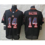 nike nfl jerseys cincinnati bengals #14 dalton black[Elite USA flag fashion]