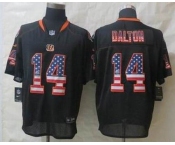 nike nfl jerseys cincinnati bengals #14 dalton black[Elite USA flag fashion]