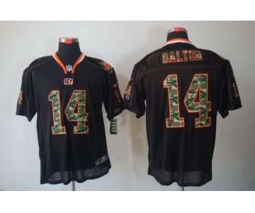 nike nfl jerseys cincinnati bengals #14 dalton black[camo fashion Elite]