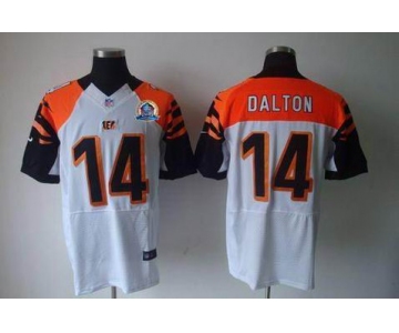 nike nfl jerseys cincinnati bengals #14 dalton white[Elite 50th Patch]