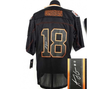 nike nfl jerseys cincinnati bengals #18 green black[Elite lights out signature]