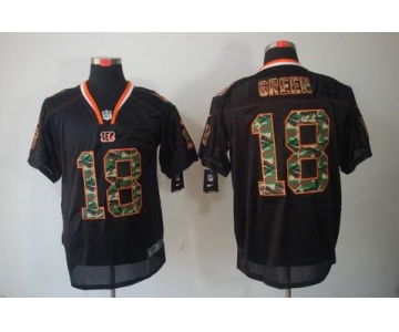 nike nfl jerseys cincinnati bengals #18 green black[camo fashion Elite]