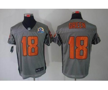 nike nfl jerseys cincinnati bengals #18 green grey[Elite shadow 50th Patch]