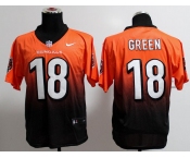 nike nfl jerseys cincinnati bengals #18 green orange-black[Elite drift fashion][second version]