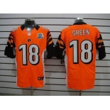 nike nfl jerseys cincinnati bengals #18 green orange[Elite 50th Patch]