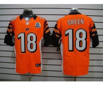 nike nfl jerseys cincinnati bengals #18 green orange[Elite 50th Patch]