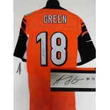 nike nfl jerseys cincinnati bengals #18 green orange[Elite signature]