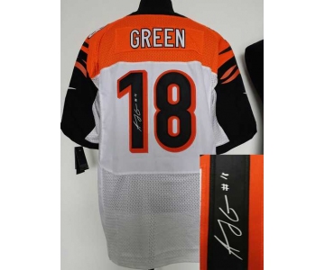 nike nfl jerseys cincinnati bengals #18 green white[Elite signature]