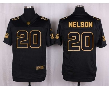 nike nfl jerseys cincinnati bengals #20 reggie nelson black gold collection[Elite]