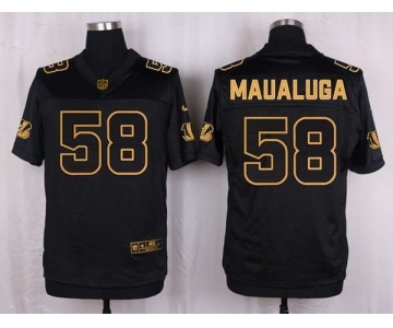 nike nfl jerseys cincinnati bengals #58 maualuga black gold collection[Elite]