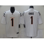 Cincinnati Bengals #1 Chase White Color 2021 NFL Draft Vapor Limited Jersey