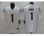 Cincinnati Bengals #1 Chase White Color 2021 NFL Draft Vapor Limited Jersey