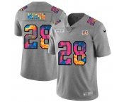 Cincinnati Bengals #28 Joe Mixon Men's Nike Multi-Color 2020 NFL Crucial Catch NFL Jersey Greyheather