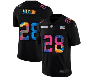 Cincinnati Bengals #28 Joe Mixon Men's Nike Multi-Color Black 2020 NFL Crucial Catch Vapor Untouchable Limited Jersey