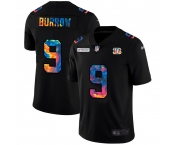 Cincinnati Bengals #9 Joe Burrow Men's Nike Multi-Color Black 2020 NFL Crucial Catch Vapor Untouchable Limited Jersey