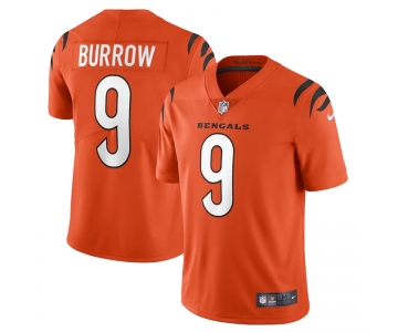 Cincinnati Bengals #9 Joe Burrow Orange Color 2021 NFL Draft Vapor Limited Jersey