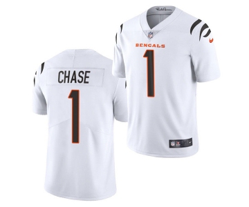 Men Cincinnati Bengals #1 Ja'Marr Chase White Vapor Untouchable Limited Stitched Jersey