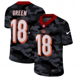 Men New Nike Cincinnati Bengals #18 Green 2020 Nike Camo Salute to Service Limited Jersey