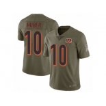 Men Nike Cincinnati Bengals #10 Kevin Huber Limited Olive 2017 Salute to Service NFL Jersey