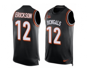 Men Nike Cincinnati Bengals #12 Alex Erickson Limited Black Player Name & Number Tank Top NFL Jersey