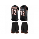 Men Nike Cincinnati Bengals #12 Alex Erickson Limited Black Tank Top Suit NFL Jersey