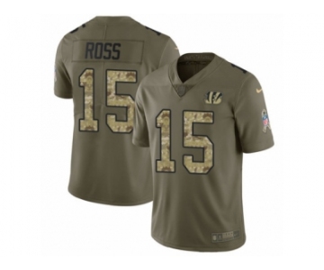 Men Nike Cincinnati Bengals #15 John Ross Limited Olive Camo 2017 Salute to Service NFL Jersey