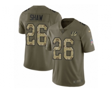 Men Nike Cincinnati Bengals #26 Josh Shaw Limited Olive Camo 2017 Salute to Service NFL Jersey