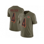 Men Nike Cincinnati Bengals #4 Randy Bullock Limited Olive 2017 Salute to Service NFL Jersey