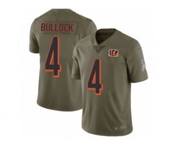 Men Nike Cincinnati Bengals #4 Randy Bullock Limited Olive 2017 Salute to Service NFL Jersey