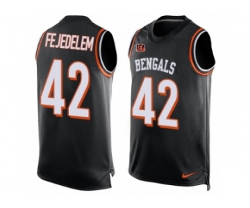 Men Nike Cincinnati Bengals #42 Clayton Fejedelem Limited Black Player Name & Number Tank Top NFL Jersey