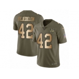 Men Nike Cincinnati Bengals #42 Clayton Fejedelem Limited Olive Gold 2017 Salute to Service NFL Jersey