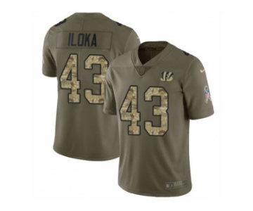 Men Nike Cincinnati Bengals #43 George Iloka Limited Olive Camo 2017 Salute to Service NFL Jersey