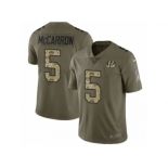 Men Nike Cincinnati Bengals #5 AJ McCarron Limited Olive Camo 2017 Salute to Service NFL Jersey