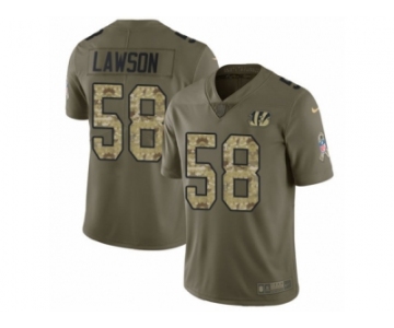 Men Nike Cincinnati Bengals #58 Carl Lawson Limited Olive Camo 2017 Salute to Service NFL Jersey