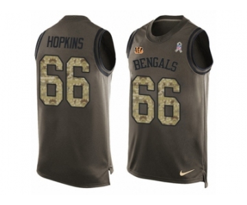 Men Nike Cincinnati Bengals #66 Trey Hopkins Limited Green Salute to Service Tank Top NFL Jersey