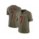 Men Nike Cincinnati Bengals #7 Boomer Esiason Limited Olive 2017 Salute to Service NFL Jersey