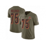 Men Nike Cincinnati Bengals #75 Andrew Billings Limited Olive 2017 Salute to Service NFL Jersey