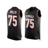 Men Nike Cincinnati Bengals #75 Jordan Willis Limited Black Player Name & Number Tank Top NFL Jersey