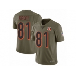 Men Nike Cincinnati Bengals #81 Tyler Kroft Limited Olive 2017 Salute to Service NFL Jersey