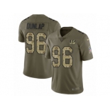 Men Nike Cincinnati Bengals #96 Carlos Dunlap Limited Olive Camo 2017 Salute to Service NFL Jersey