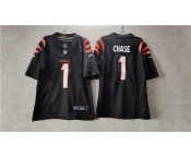 Men's Cincinnati Bengals #1 Ja'Marr Chase Black 2023 F.U.S.E. Vapor Untouchable Limited Stitched Jersey