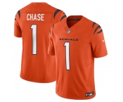 Men's Cincinnati Bengals #1 Ja'Marr Chase Orange 2023 F.U.S.E. Vapor Untouchable Limited Stitched Jersey