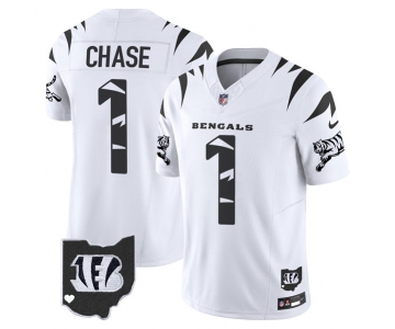 Men's Cincinnati Bengals #1 Ja'Marr Chase White F.U.S.E. Special Vapor Untouchable Limited Stitched Football Jersey