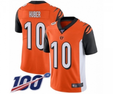 Men's Cincinnati Bengals #10 Kevin Huber Orange Alternate Vapor Untouchable Limited Player 100th Season Football Jersey