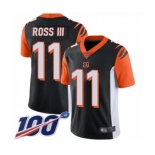 Men's Cincinnati Bengals #11 John Ross Black Team Color Vapor Untouchable Limited Player 100th Season Football Jersey