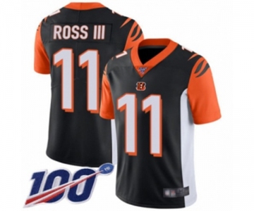 Men's Cincinnati Bengals #11 John Ross Black Team Color Vapor Untouchable Limited Player 100th Season Football Jersey