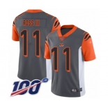 Men's Cincinnati Bengals #11 John Ross Limited Silver Inverted Legend 100th Season Football Jersey