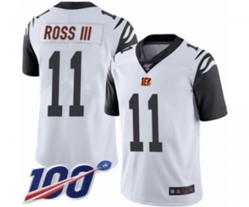 Men's Cincinnati Bengals #11 John Ross Limited White Rush Vapor Untouchable 100th Season Football Jersey